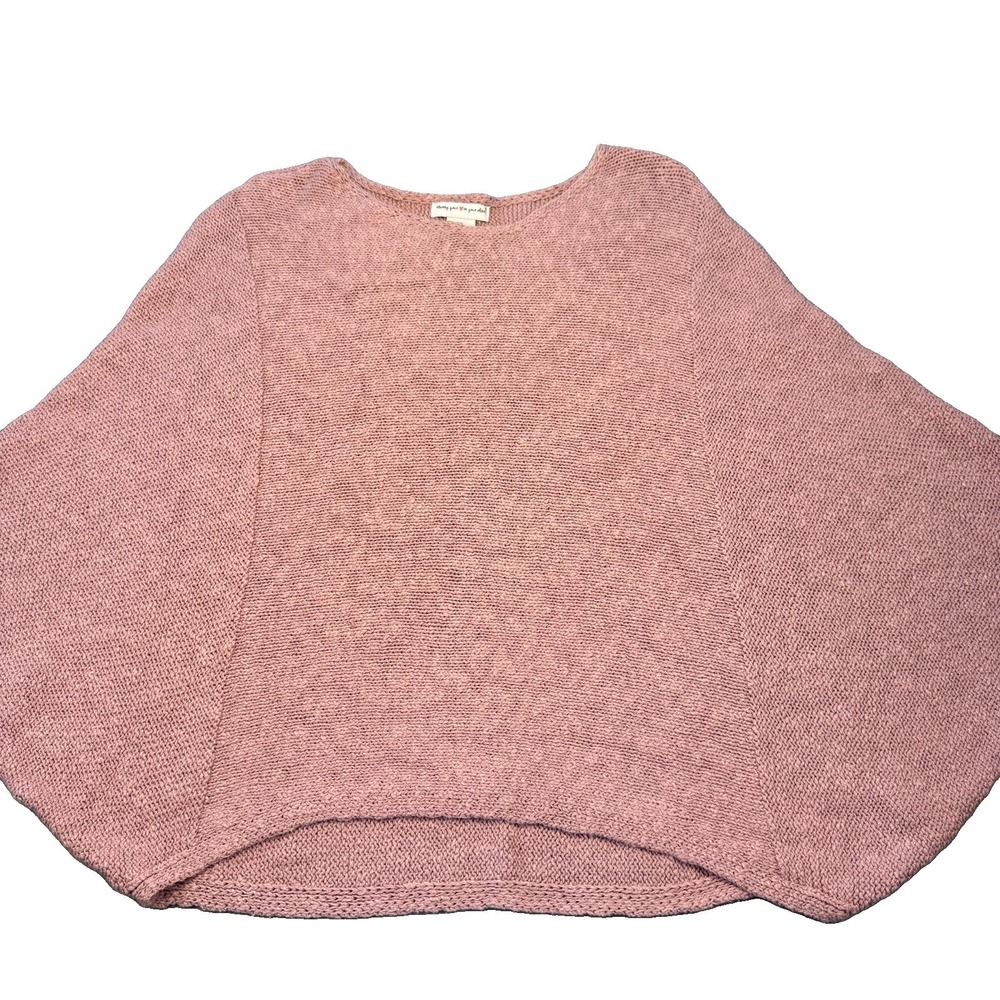 Wearing Your Heart On Your Sleeve Sweater Womens Mauve Pink Bat Sleeves Sz M